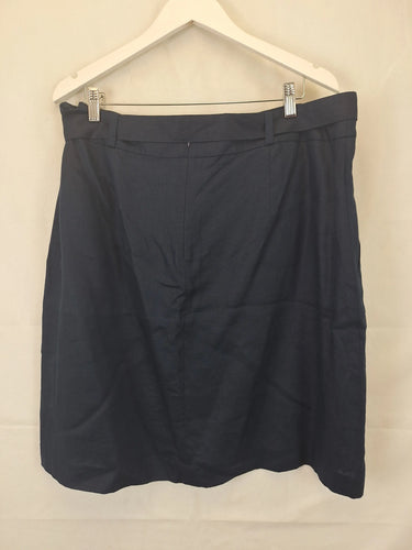 Sportscraft Navy Linen Smart Mini Skirt Size 18 by SwapUp-Online Second Hand Store-Online Thrift Store