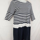 Sportscraft Navy Striped Casual Jersey Midi Dress Size 18 by SwapUp-Online Second Hand Store-Online Thrift Store