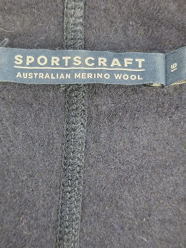 Sportscraft Navy Waterfall Wool Cardigan Size 16 by SwapUp-Online Second Hand Store-Online Thrift Store
