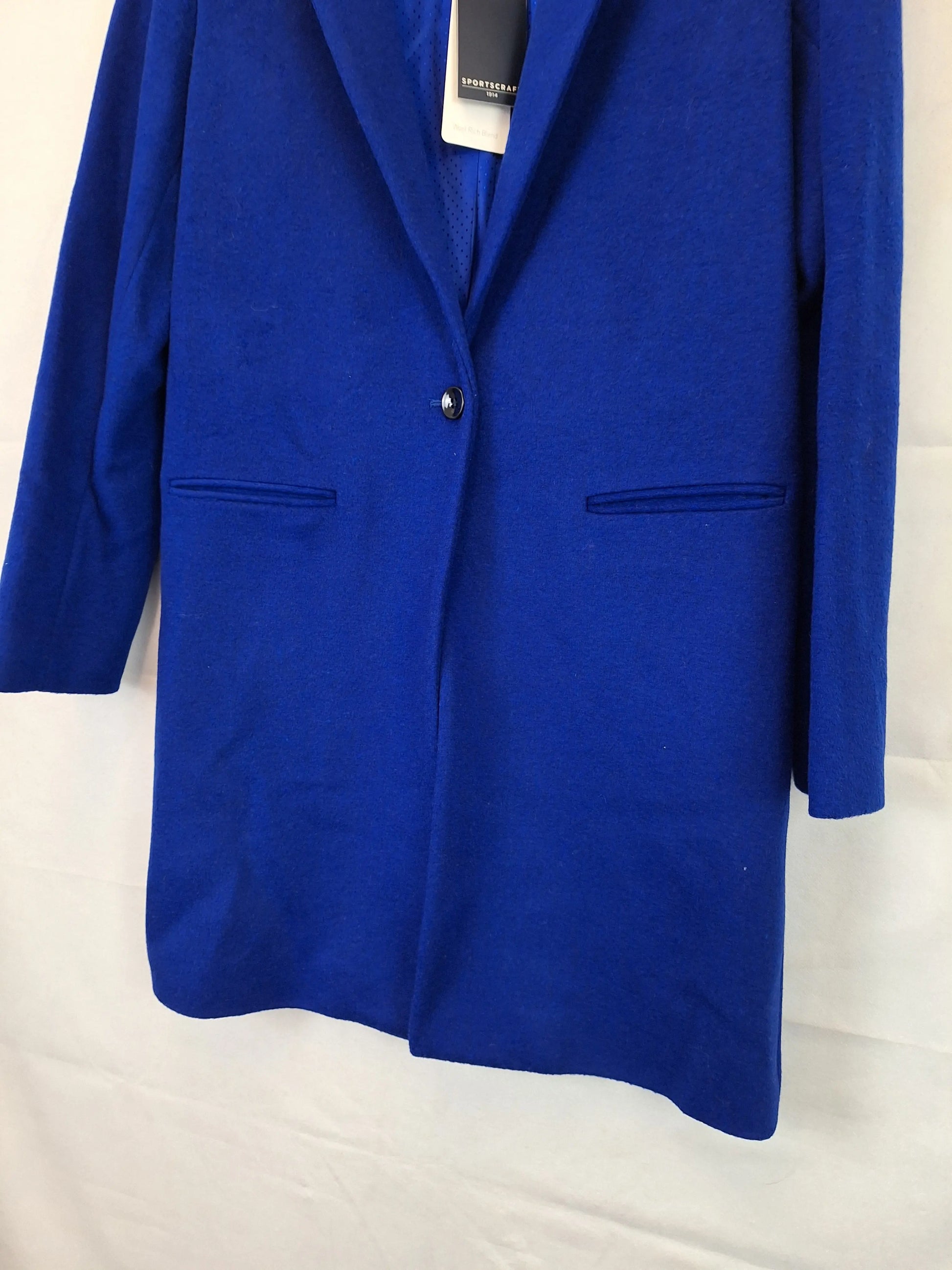 Sportscraft Sophisticated Cobalt Melton Coat Size 6 by SwapUp-Online Second Hand Store-Online Thrift Store