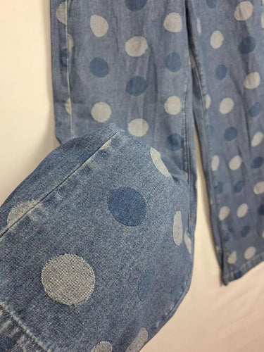 Spotted Denim Wide Leg Jeans Jeans Size 10 by SwapUp-Online Second Hand Store-Online Thrift Store