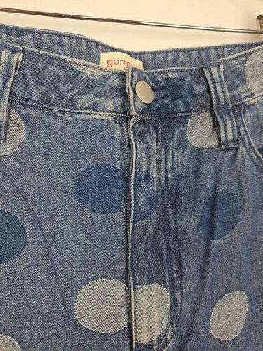 Spotted Denim Wide Leg Jeans Jeans Size 10 by SwapUp-Online Second Hand Store-Online Thrift Store