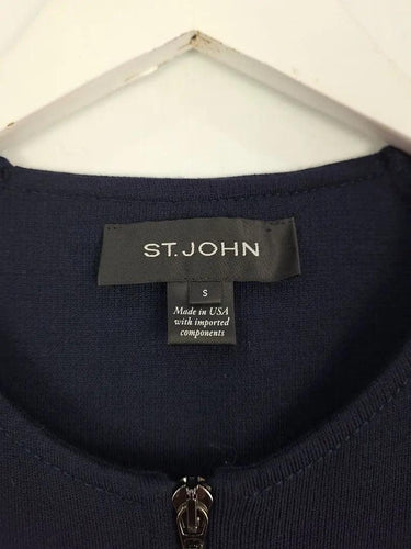 St John Collection Navy Wool Blend Zip Up Jacket Size S by SwapUp-Online Second Hand Store-Online Thrift Store
