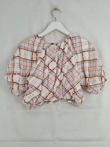 Staple The Label Checked Gathered Crop Top Size 12 by SwapUp-Online Second Hand Store-Online Thrift Store