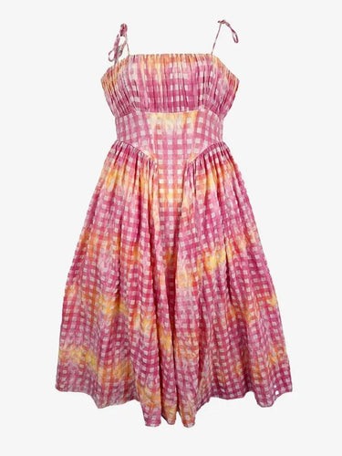 Steele Sunset Gingham Evening Dress Size L by SwapUp-Online Second Hand Store-Online Thrift Store