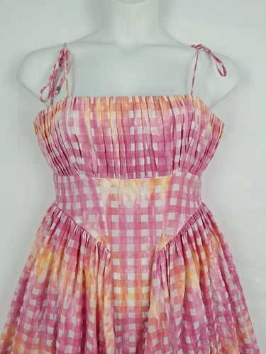 Steele Sunset Gingham Evening Dress Size L by SwapUp-Online Second Hand Store-Online Thrift Store