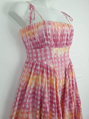 Steele Sunset Gingham Evening Dress Size L by SwapUp-Online Second Hand Store-Online Thrift Store