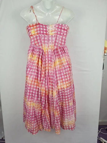 Steele Sunset Gingham Evening Dress Size L by SwapUp-Online Second Hand Store-Online Thrift Store