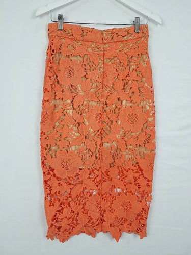 Stella Coral Lace Pencil Midi Skirt Size 10 by SwapUp-Online Second Hand Store-Online Thrift Store