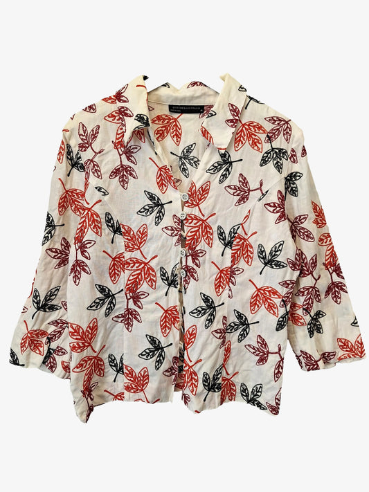 Stitches Embroidered Autumn Leaf Blouse Size 16 by SwapUp-Online Second Hand Store-Online Thrift Store