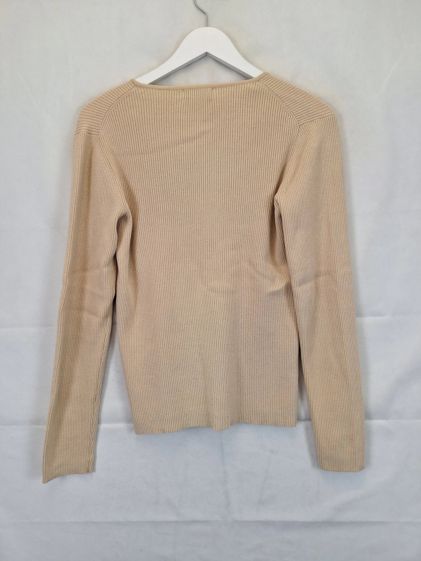Sussan Classic Ribbed Stretch Cardigan Size L by SwapUp-Online Second Hand Store-Online Thrift Store