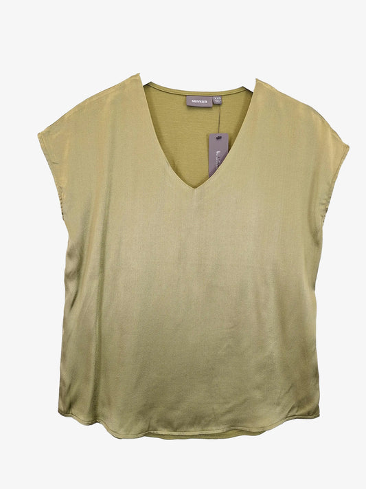 Sussan Classic Satin Olive Top Size XXS by SwapUp-Online Second Hand Store-Online Thrift Store