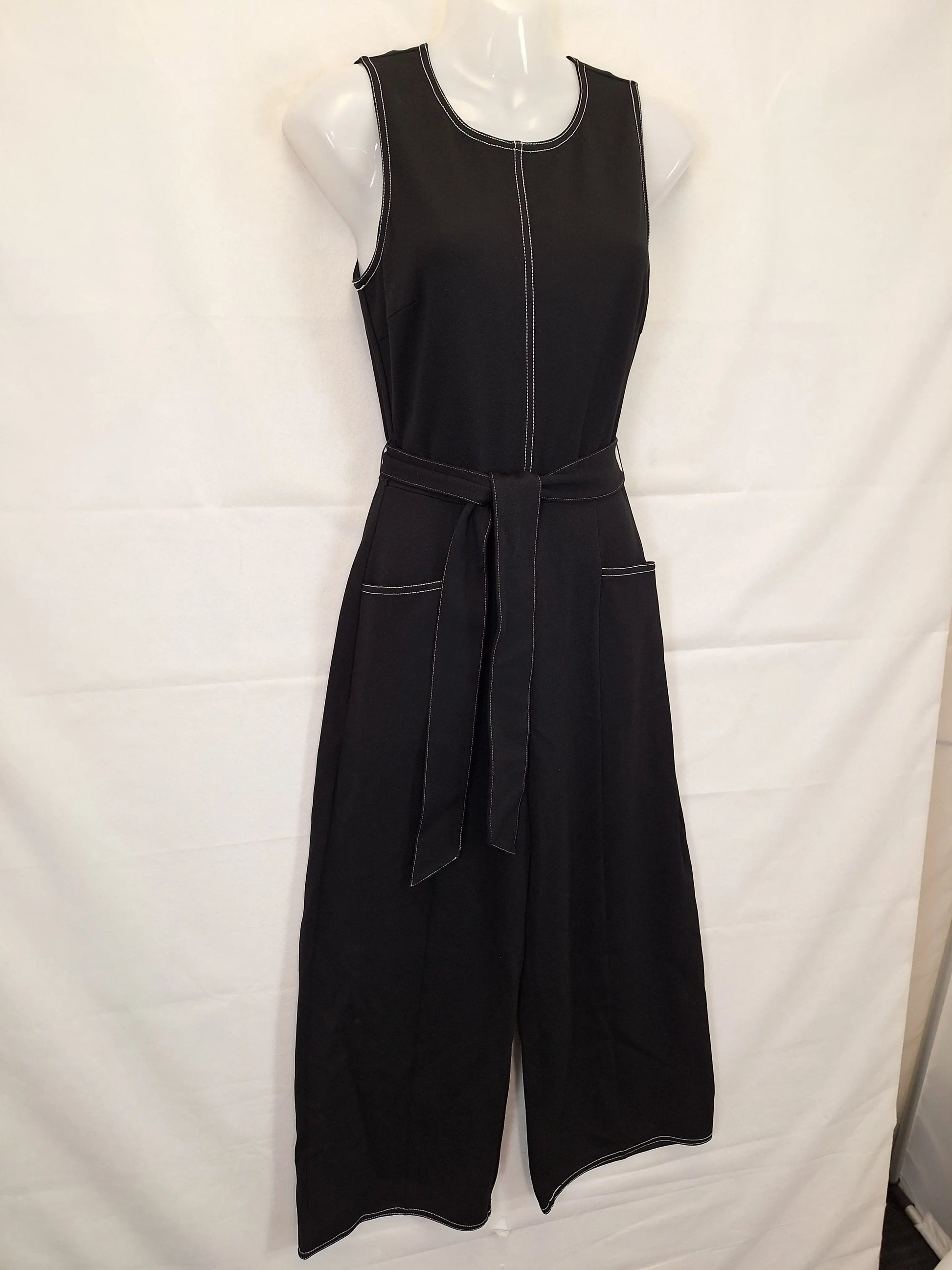 Sussan Contrast Stitch Belted Jumpsuit Size XXS by SwapUp-Online Second Hand Store-Online Thrift Store
