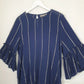 Sussan Silver Striped frill Sleeve Blouse Size 8 by SwapUp-Online Second Hand Store-Online Thrift Store