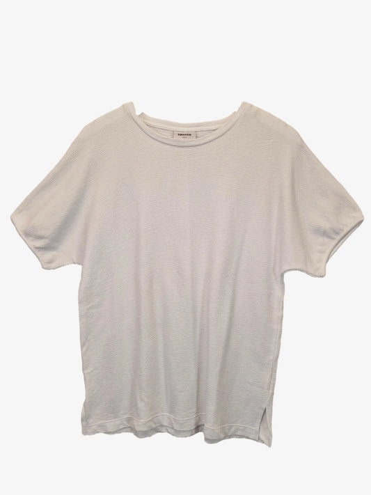 Sussan Staple Textured White Cotton Oversized T-shirt Size XXS by SwapUp-Online Second Hand Store-Online Thrift Store