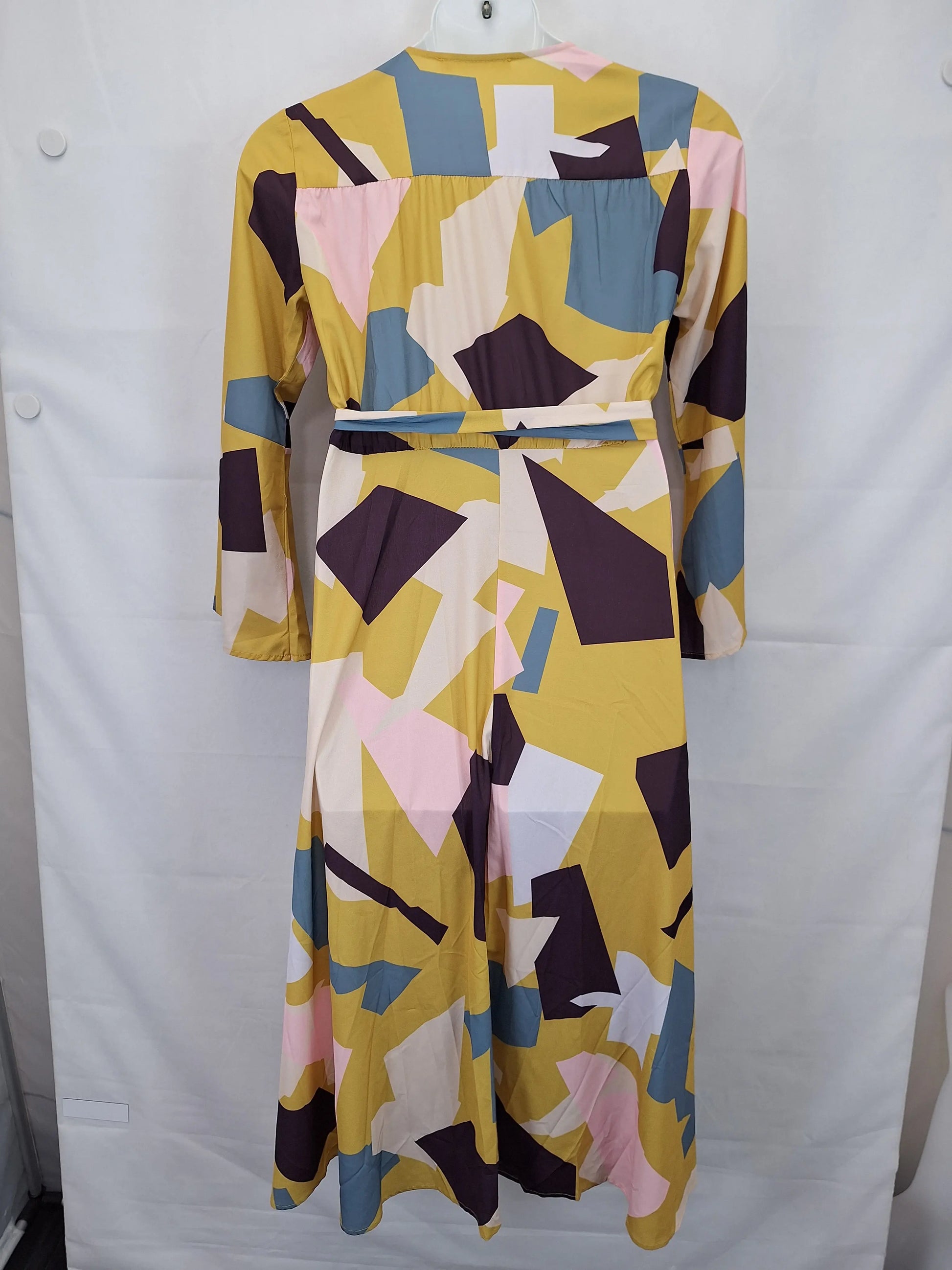 Sweet Lemon Block Graphic Wrap Style Maxi Dress Size 12 by SwapUp-Online Second Hand Store-Online Thrift Store