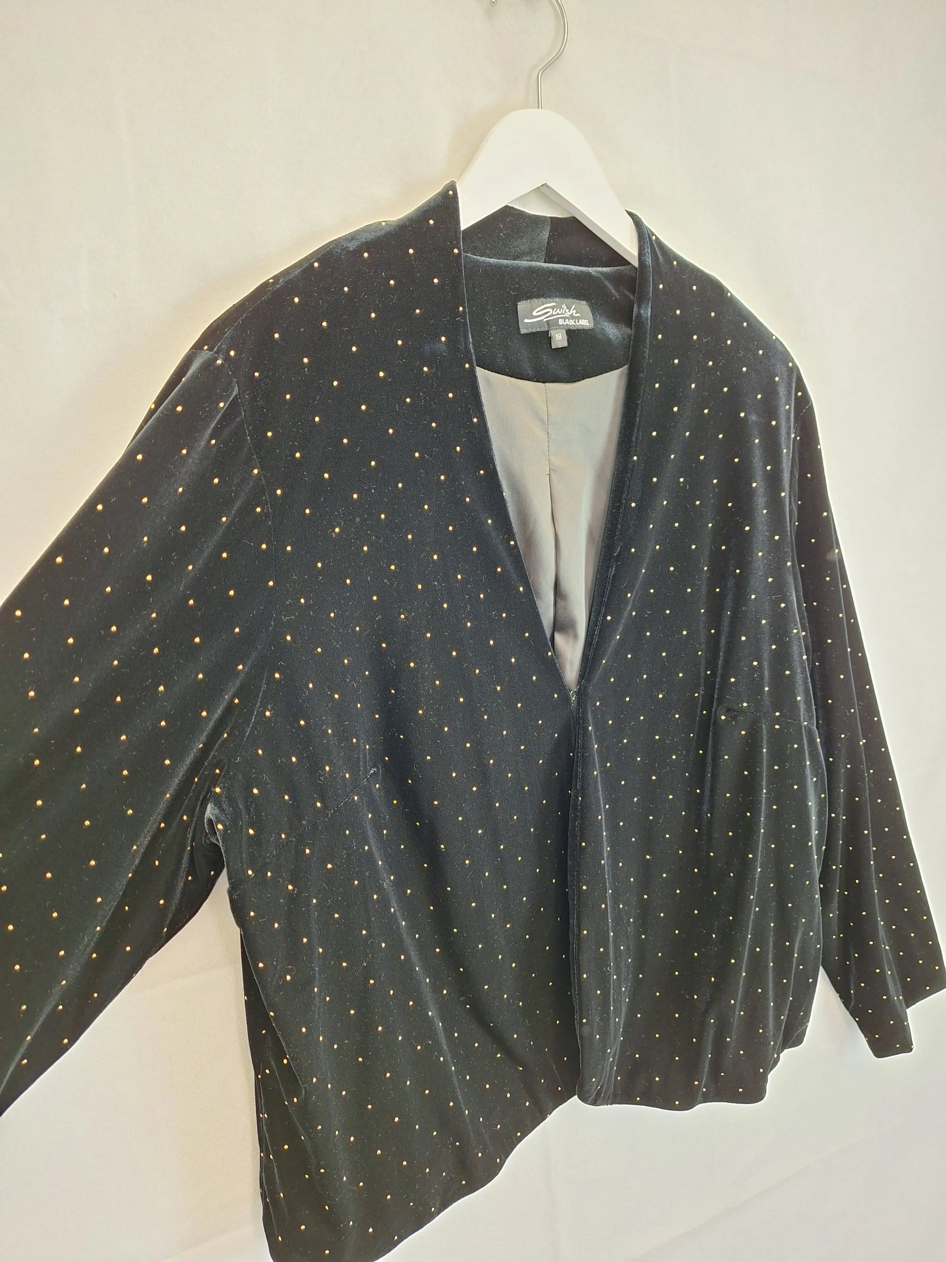 Swish Stylish Velvet Diamante  Jacket Size 18 by SwapUp-Online Second Hand Store-Online Thrift Store