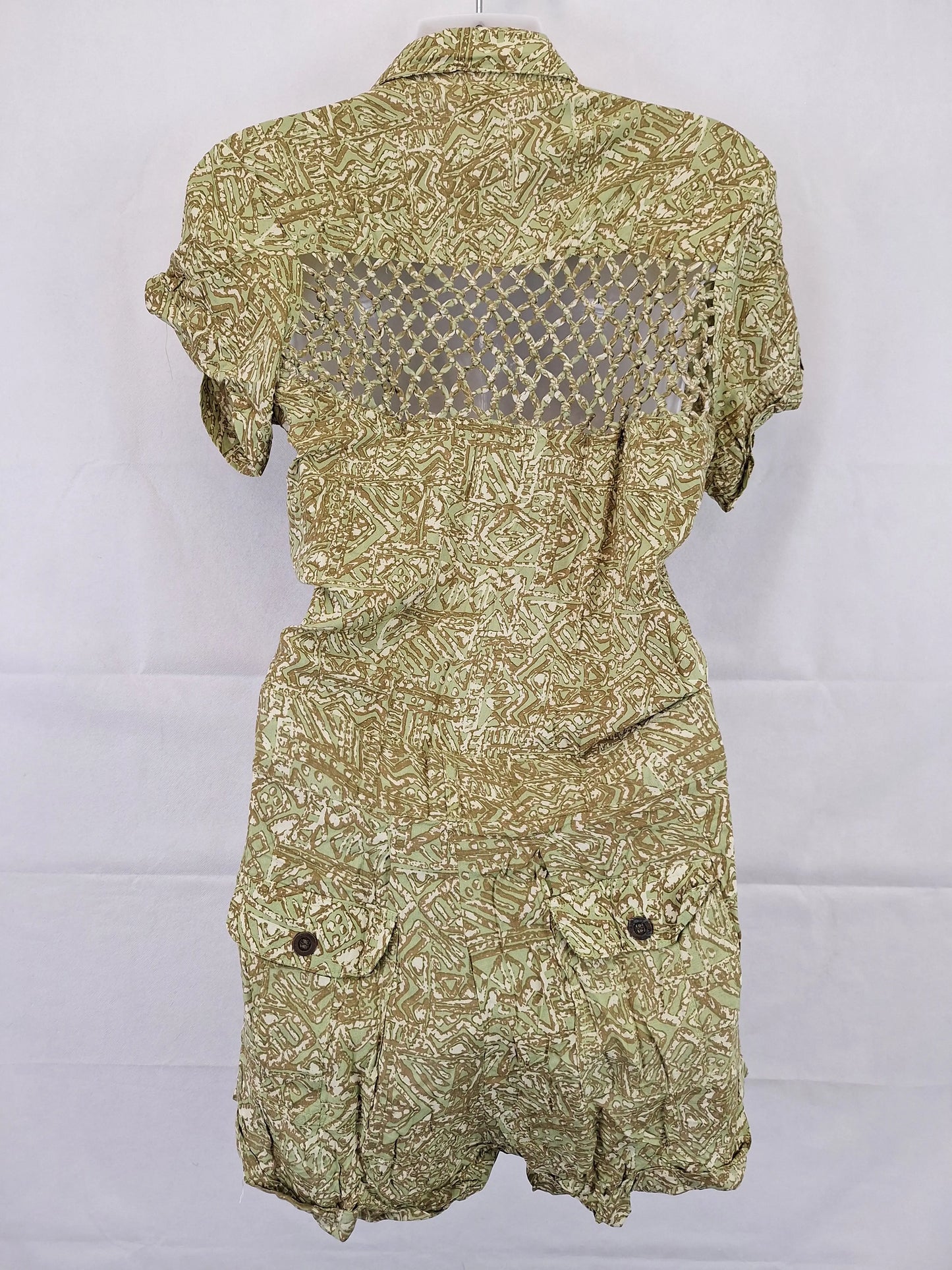 Tallow Khaki Jungle Wrap Playsuit Size 8 by SwapUp-Online Second Hand Store-Online Thrift Store