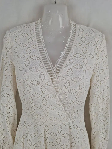 Ted Baker Chalk Broderie Flared Mini Dress Size 8 by SwapUp-Online Second Hand Store-Online Thrift Store