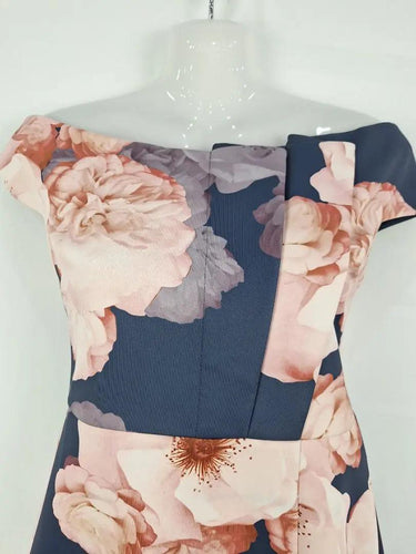 Ted Baker Folded Floral Fitted Evening Midi Dress Size S by SwapUp-Online Second Hand Store-Online Thrift Store