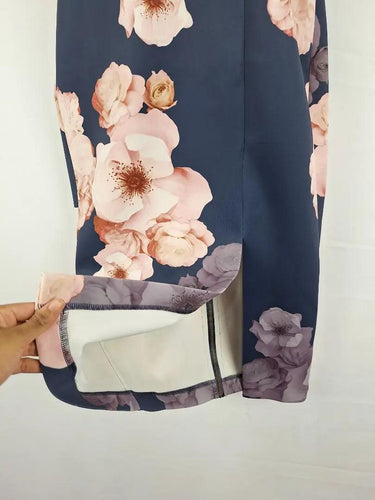 Ted Baker Folded Floral Fitted Evening Midi Dress Size S by SwapUp-Online Second Hand Store-Online Thrift Store
