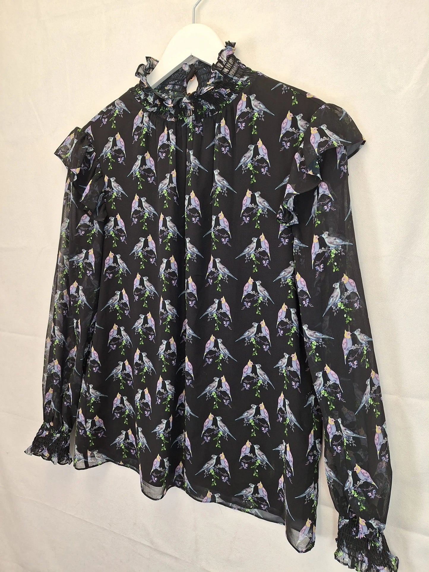 Ted Baker Sheer Birdy Blouse Size M by SwapUp-Online Second Hand Store-Online Thrift Store