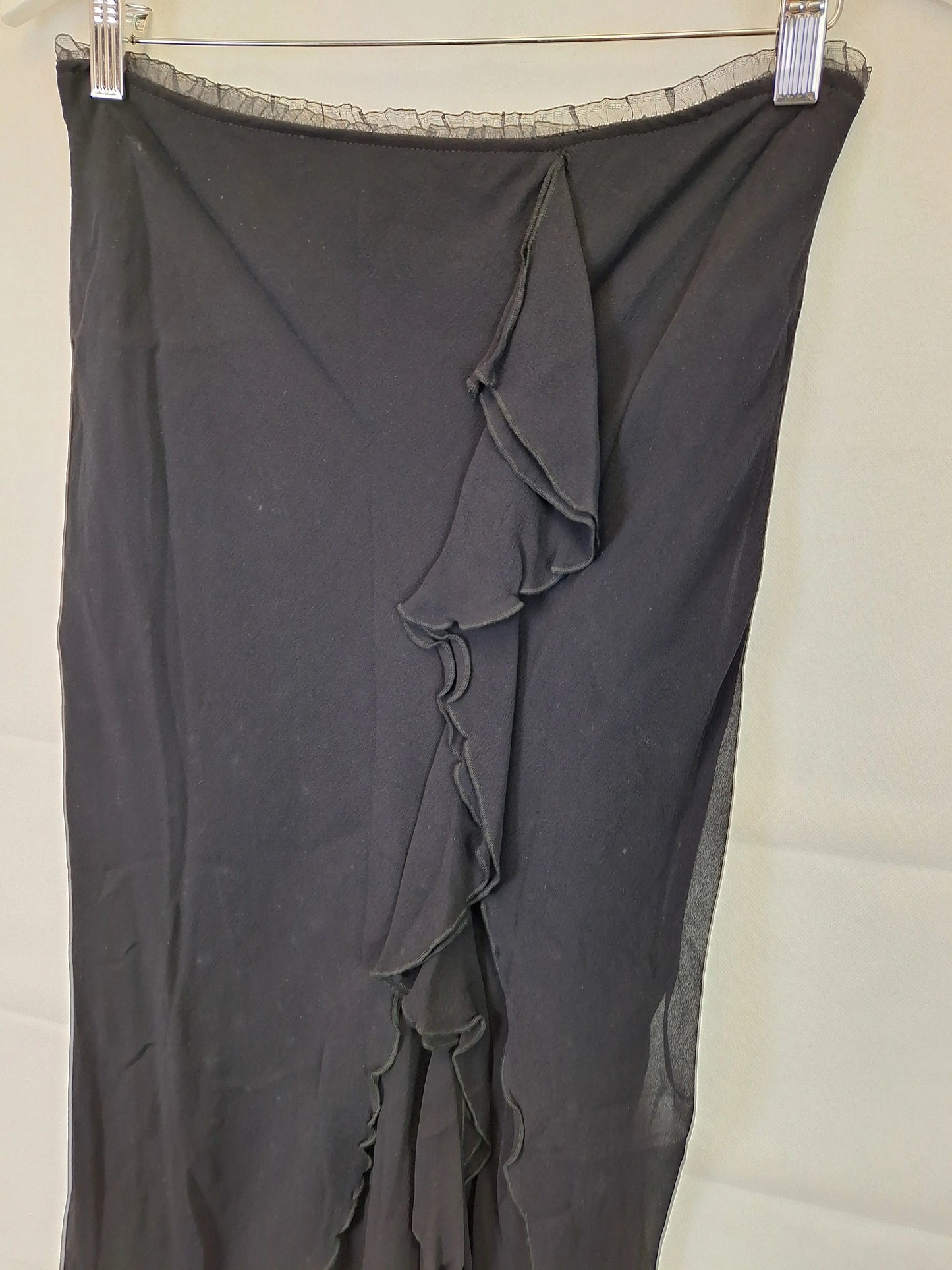 Ted Baker Silk Frilled Front Split Midi Skirt Size 10 by SwapUp-Online Second Hand Store-Online Thrift Store