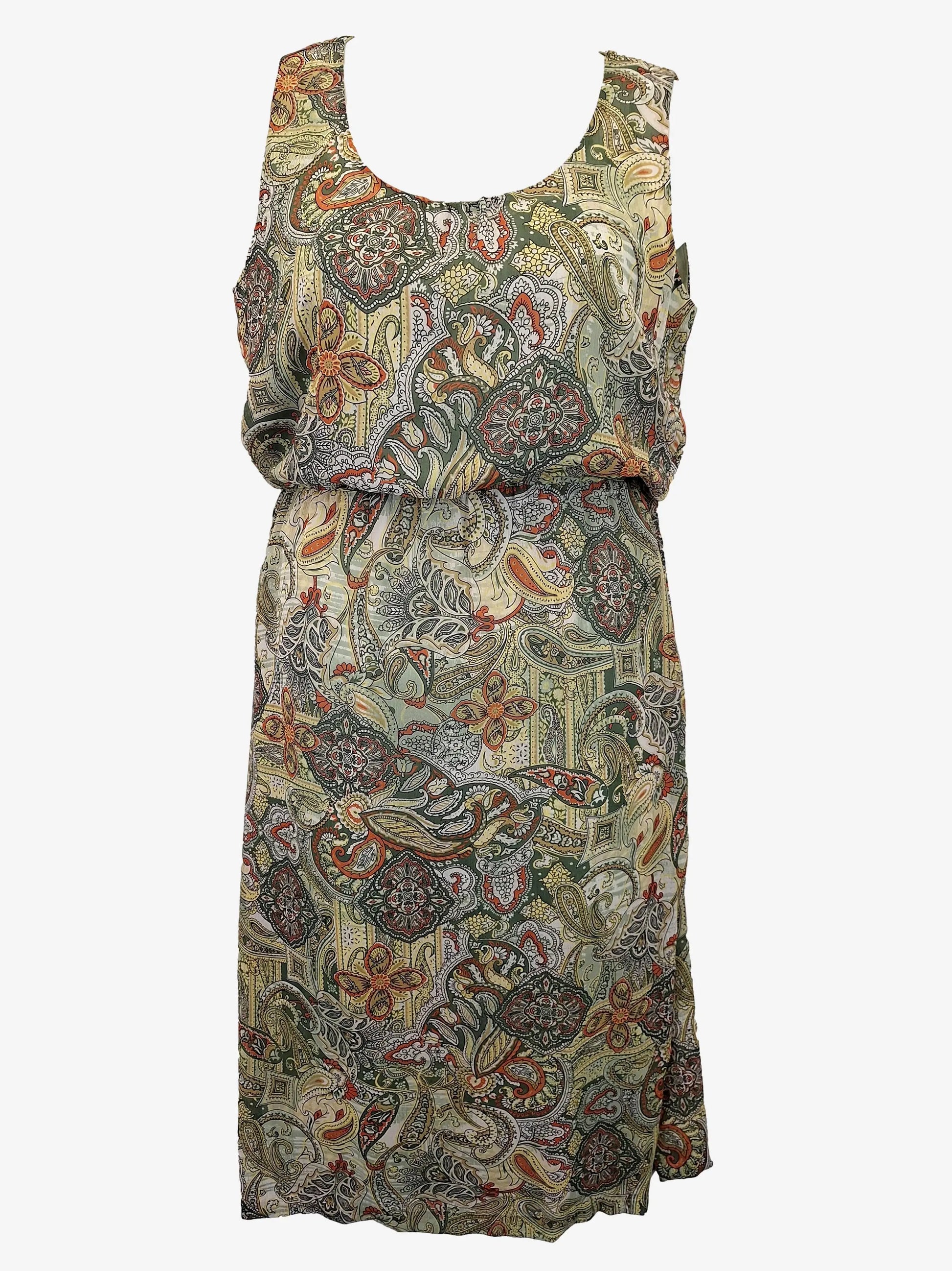 Tesini Paisley Mix Midi Dress Size 14 by SwapUp-Online Second Hand Store-Online Thrift Store