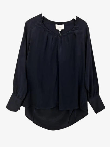 The Dreamer Label Silk Pleated Navy Shirt Size S by SwapUp-Online Second Hand Store-Online Thrift Store