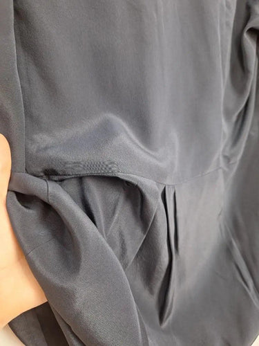 The Dreamer Label Silk Pleated Navy Shirt Size S by SwapUp-Online Second Hand Store-Online Thrift Store