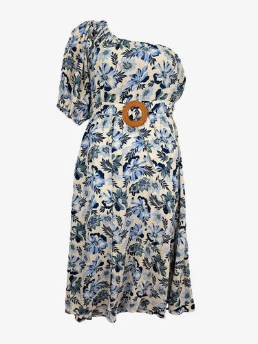 The Fated One Shoulder Gathered Midi Dress Size 10 by SwapUp-Online Second Hand Store-Online Thrift Store