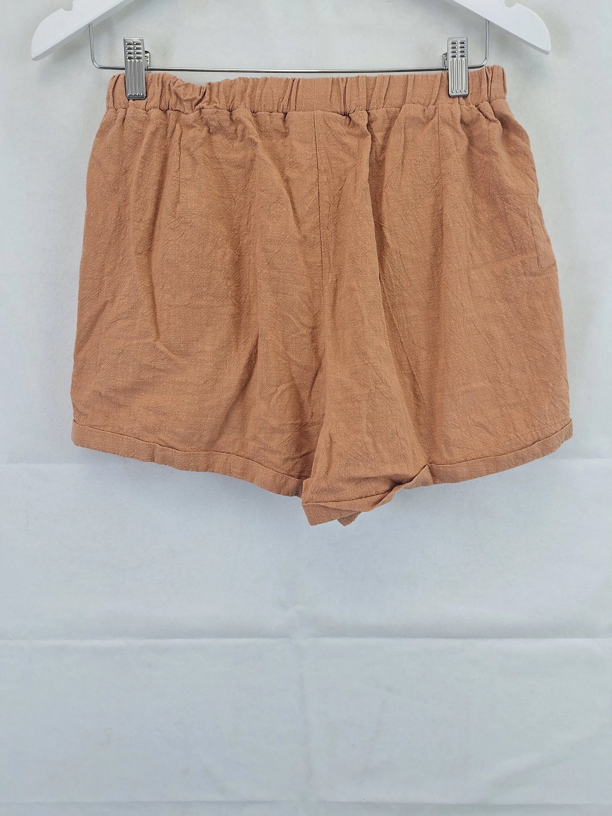 The Lullaby Club Tan Linen Look Gathered Shorts Size S by SwapUp-Online Second Hand Store-Online Thrift Store