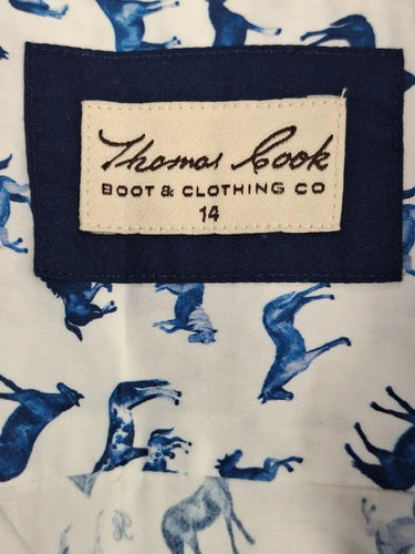 Thomas Cook Casual Horses Stretch Shirt Size 14 by SwapUp-Online Second Hand Store-Online Thrift Store