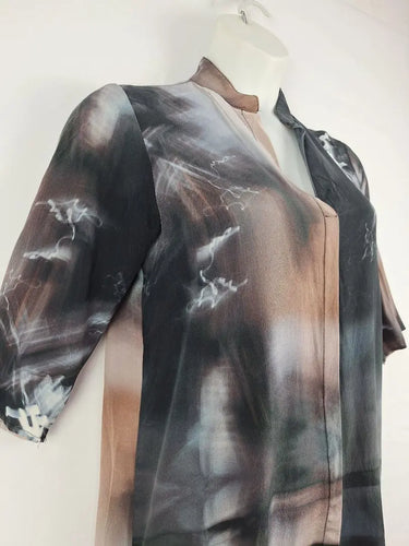 Tiffany Treloar Abstract Swirl Print Silk Dress Size L by SwapUp-Online Second Hand Store-Online Thrift Store
