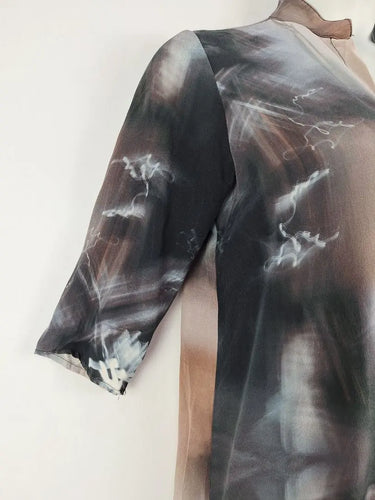 Tiffany Treloar Abstract Swirl Print Silk Dress Size L by SwapUp-Online Second Hand Store-Online Thrift Store