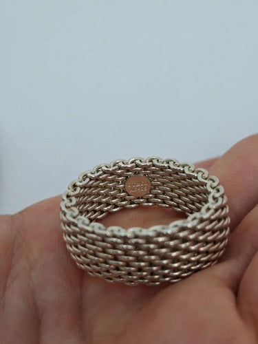 Tiffany & Co Sterling Silver Somerset Mesh Ring Size XL by SwapUp-Online Second Hand Store-Online Thrift Store