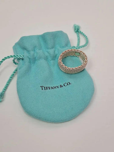 Tiffany & Co Sterling Silver Somerset Mesh Ring Size XL by SwapUp-Online Second Hand Store-Online Thrift Store