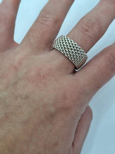 Tiffany & Co Sterling Silver Somerset Mesh Ring Size XL by SwapUp-Online Second Hand Store-Online Thrift Store