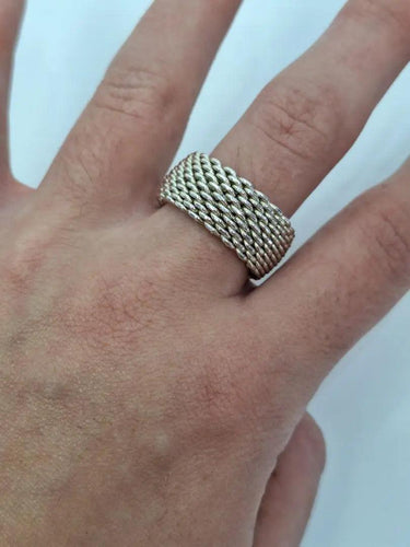 Tiffany & Co Sterling Silver Somerset Mesh Ring Size XL by SwapUp-Online Second Hand Store-Online Thrift Store