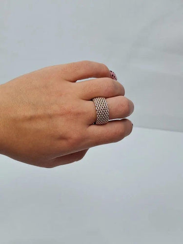Tiffany & Co Sterling Silver Somerset Mesh Ring Size XL by SwapUp-Online Second Hand Store-Online Thrift Store
