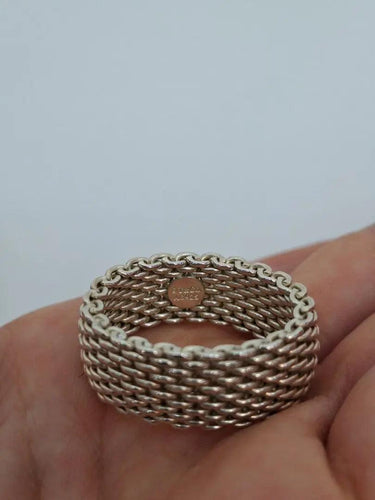 Tiffany & Co Sterling Silver Somerset Mesh Ring Size XL by SwapUp-Online Second Hand Store-Online Thrift Store