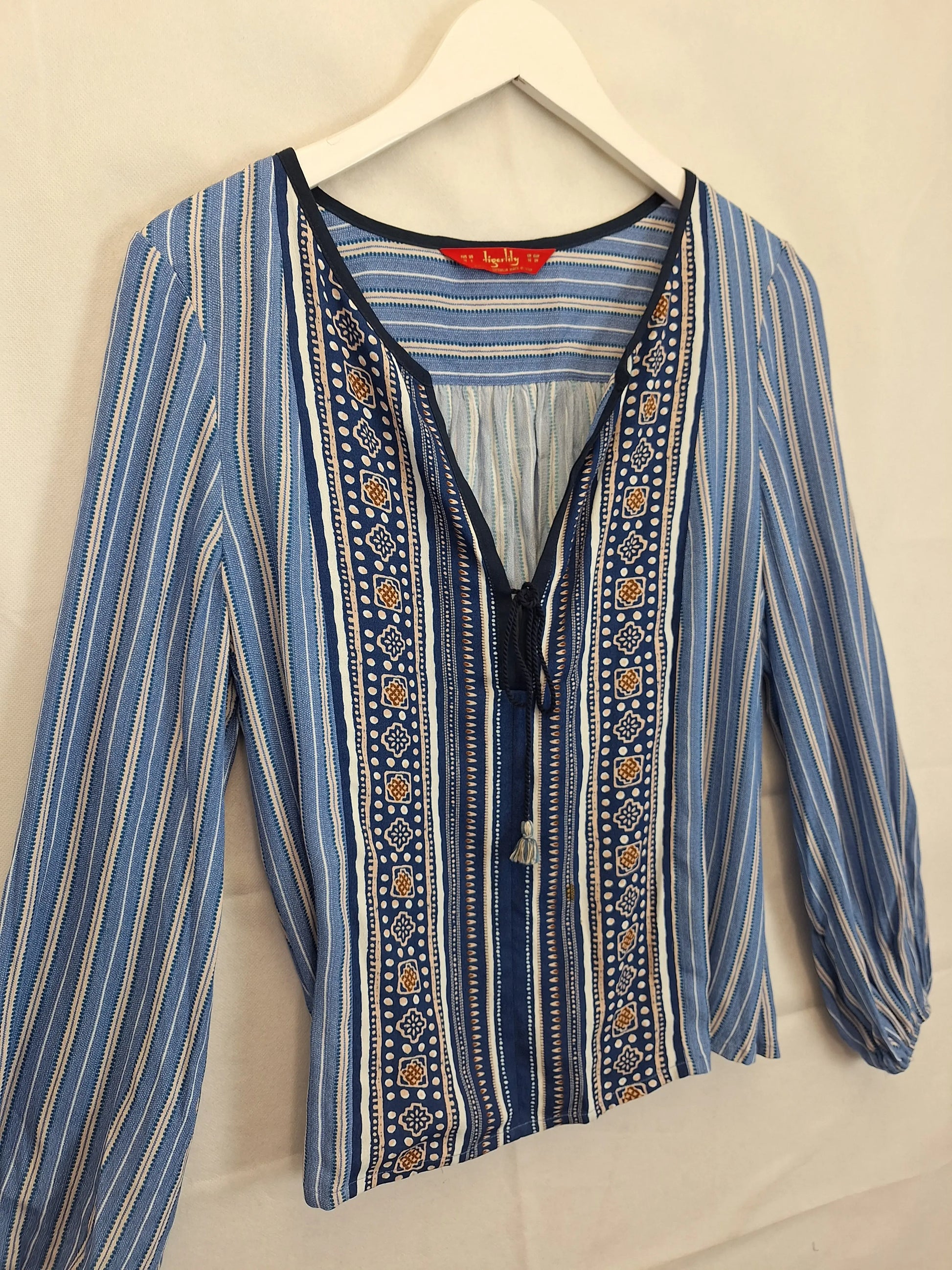 Tigerlily Striped Boho Blouse Size 10 by SwapUp-Online Second Hand Store-Online Thrift Store
