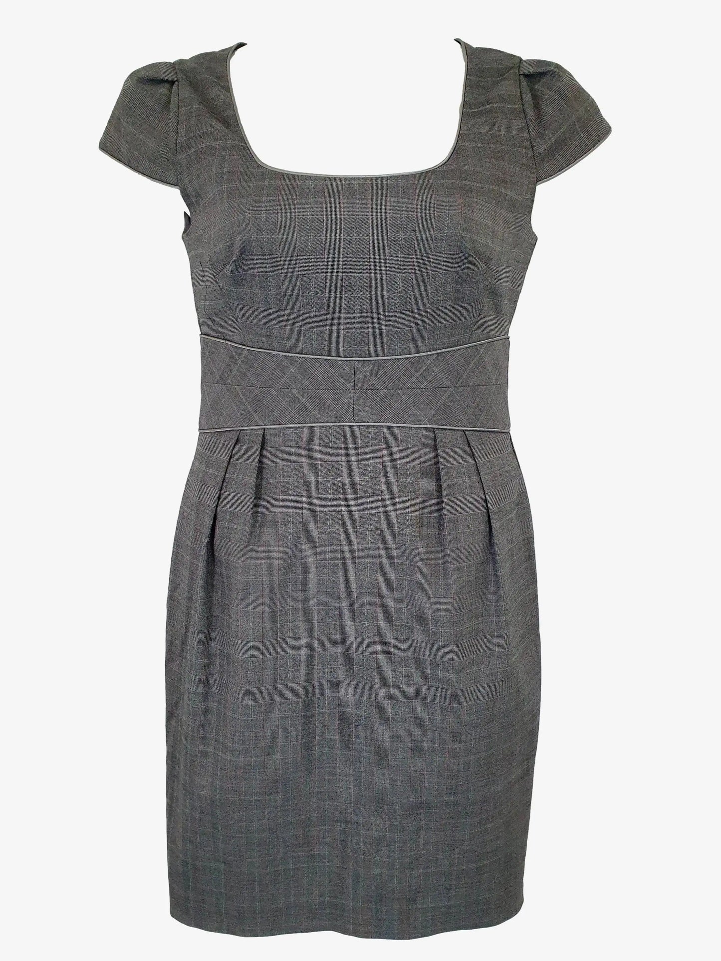 Tokito City Soft Plaid Office Midi Dress Size 12 by SwapUp-Second Hand Shop-Thrift Store-Op Shop 