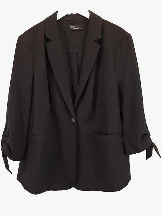 Tokito Tie Sleeve Structured Blazer Size 18 by SwapUp-Online Second Hand Store-Online Thrift Store