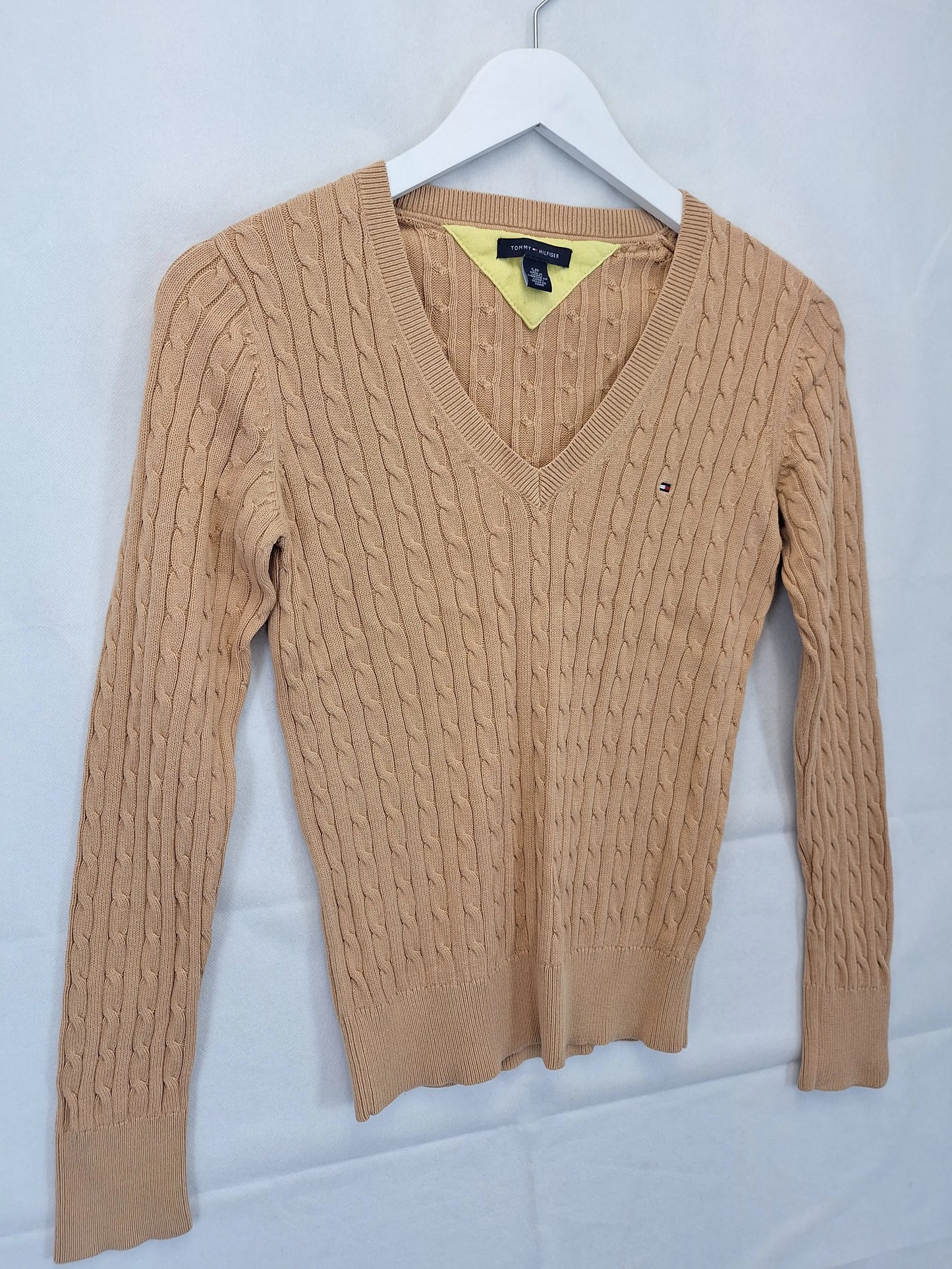 Tommy Hilfiger Caramel Cable Knit Jumper Size S by SwapUp-Online Second Hand Store-Online Thrift Store