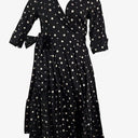 Tone Elegancy Embroidered Polka Dot Wrap Dress Size L by SwapUp-Online Second Hand Store-Online Thrift Store