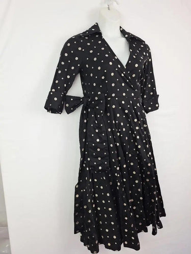 Tone Elegancy Embroidered Polka Dot Wrap Dress Size L by SwapUp-Online Second Hand Store-Online Thrift Store