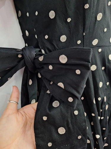 Tone Elegancy Embroidered Polka Dot Wrap Dress Size L by SwapUp-Online Second Hand Store-Online Thrift Store