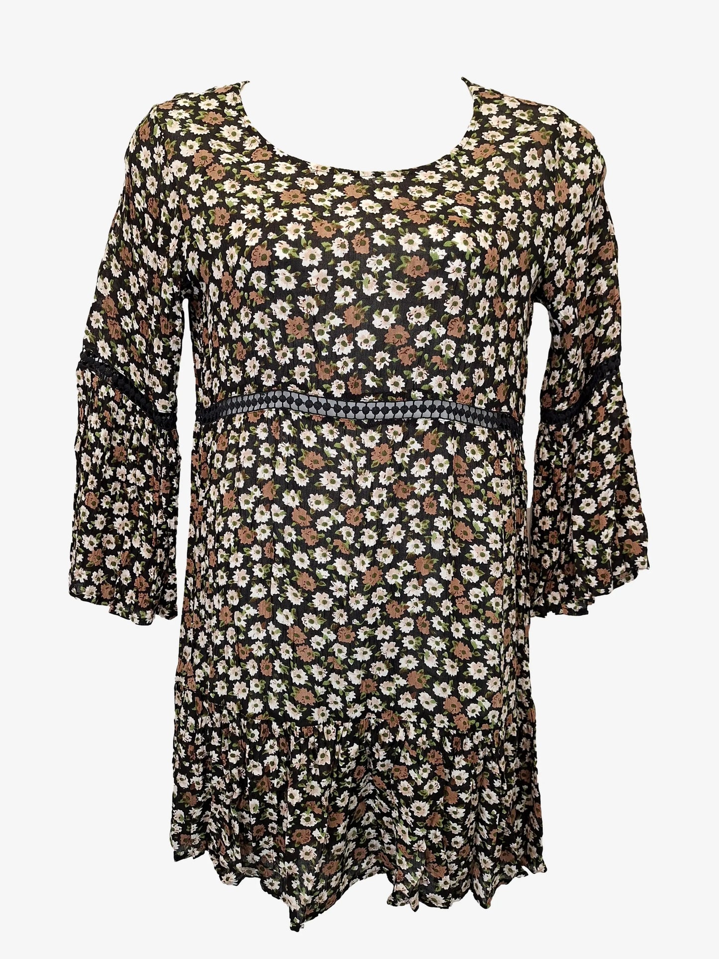 Tree of Life Floral Everyday Mini Dress Size M by SwapUp-Online Second Hand Store-Online Thrift Store