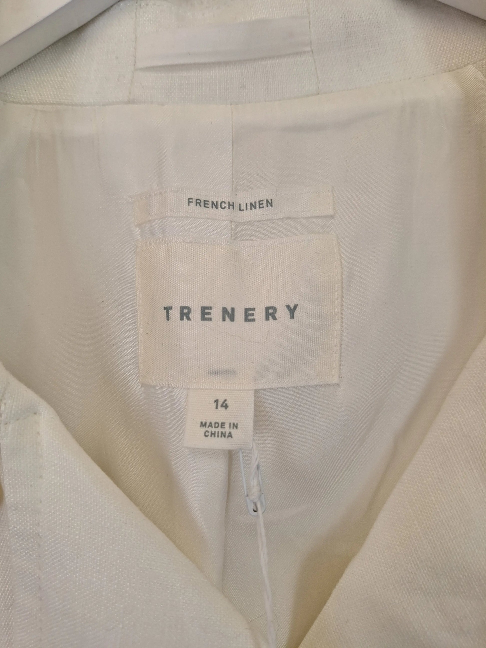 Trenery Classic Linen Double Breasted Jacket Size 14 by SwapUp-Online Second Hand Store-Online Thrift Store